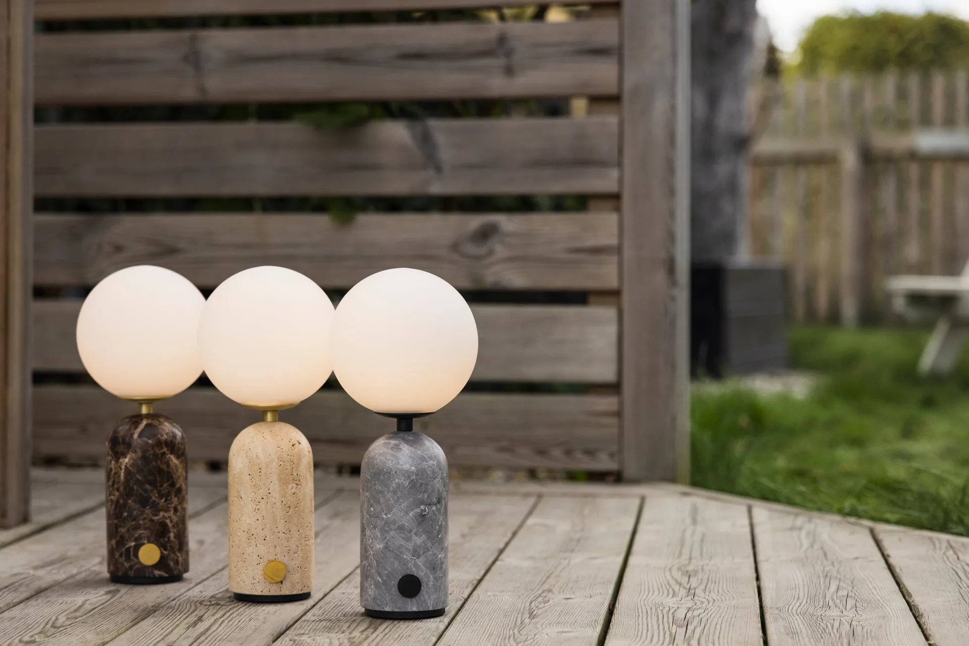 Torrano candeeiro de mesa portátil, Mármore castanho, 27,5 cm Globen Lighting