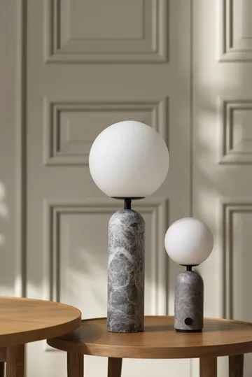 Torrano candeeiro de mesa portátil - Mármore cinzento, 27,5 cm - Globen Lighting