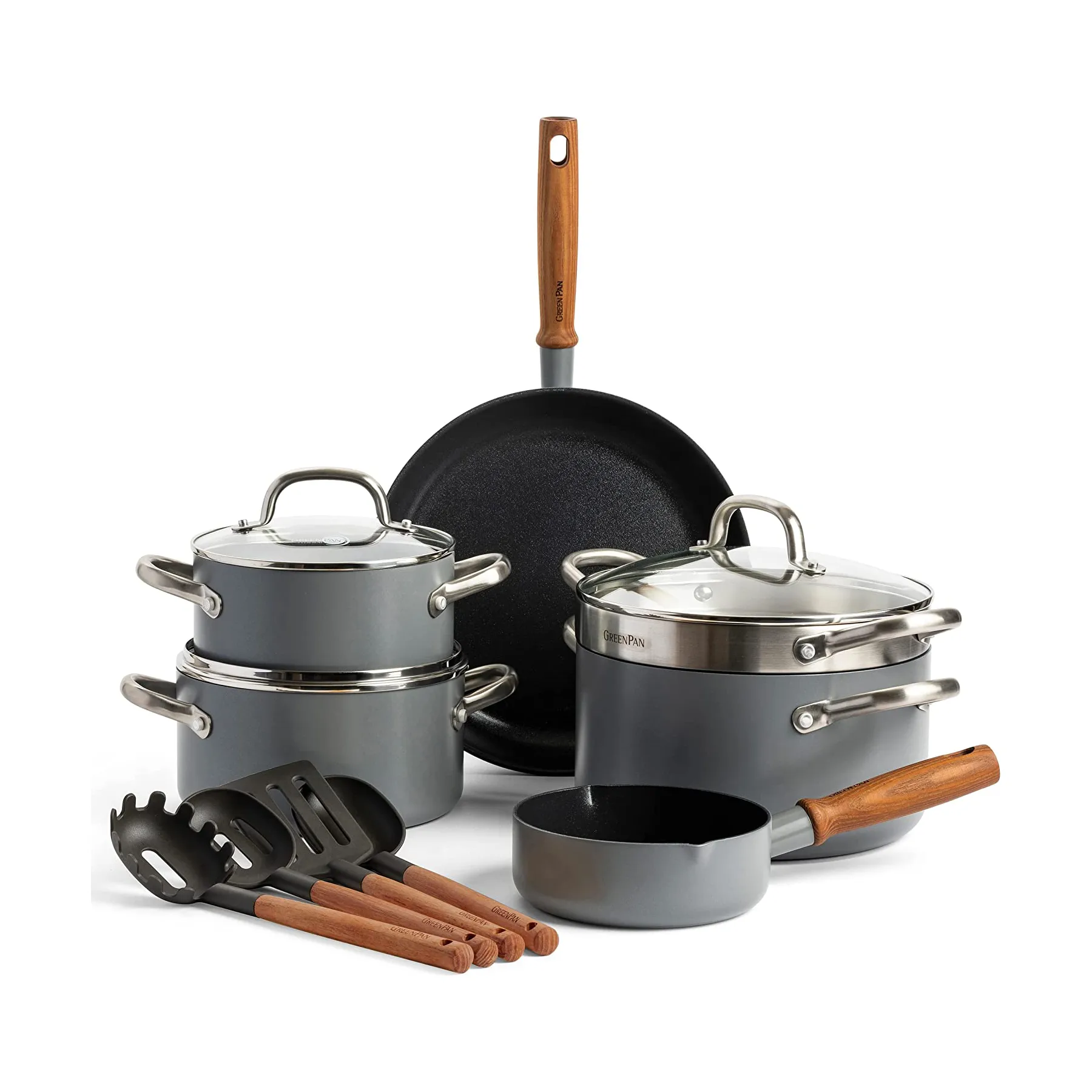 Conjunto de caçarola e frigideira Mayflower Pro, 13 peças GreenPan