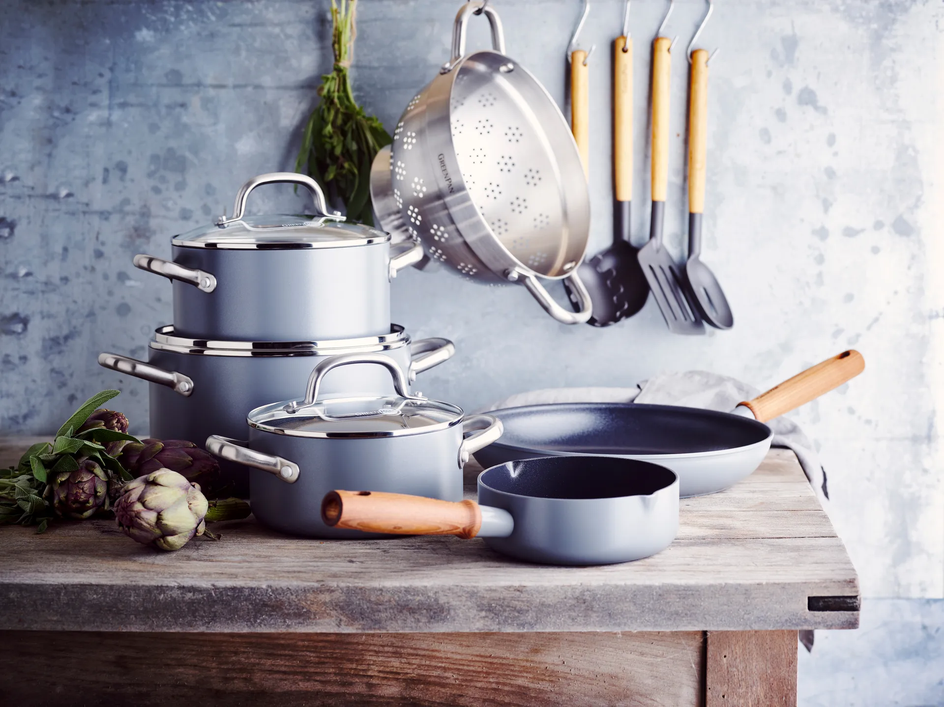 Conjunto de caçarola e frigideira Mayflower Pro, 13 peças GreenPan