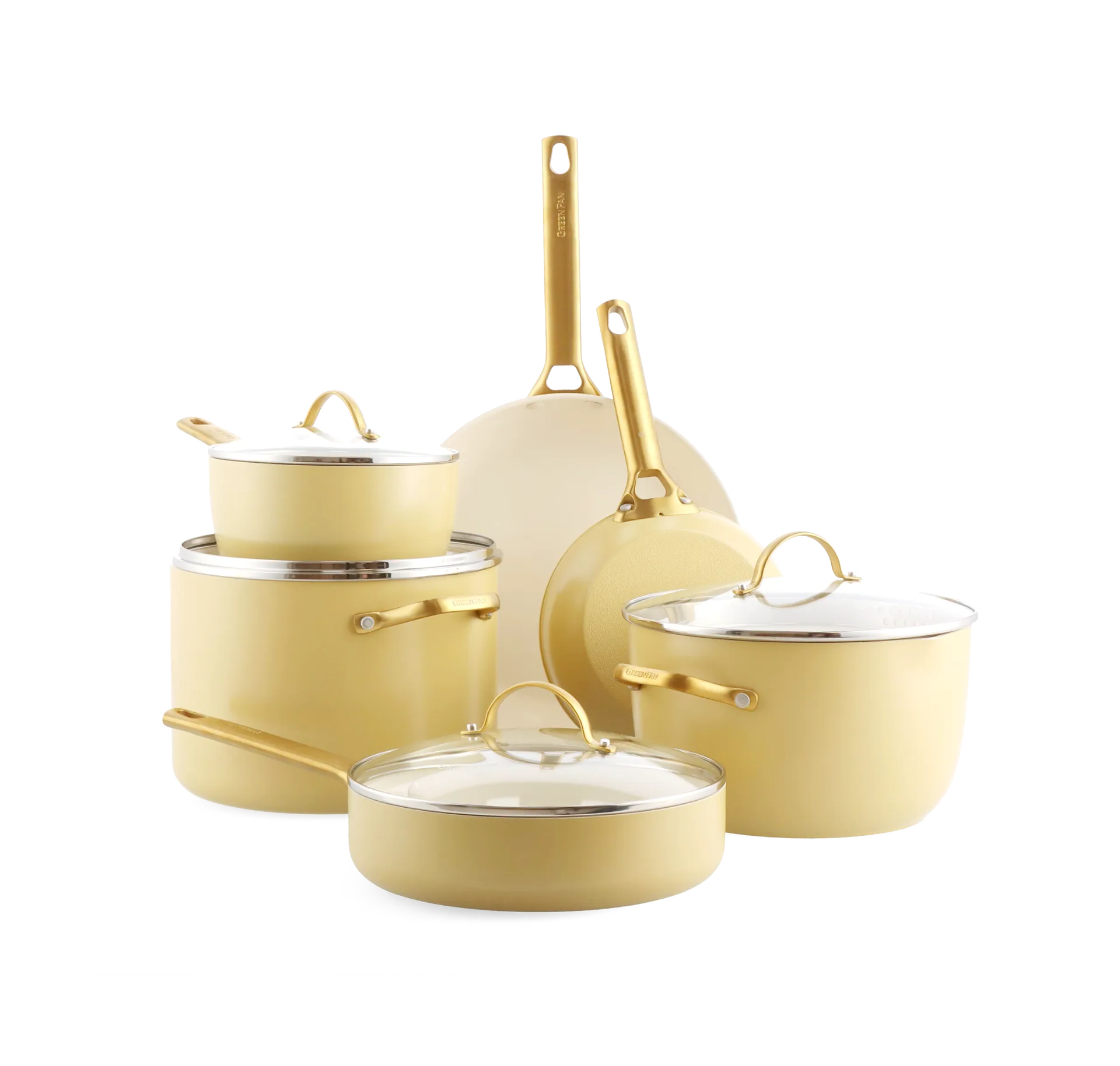 Conjunto de caçarola e frigideira Padova 10 peças, Sunshine yellow GreenPan