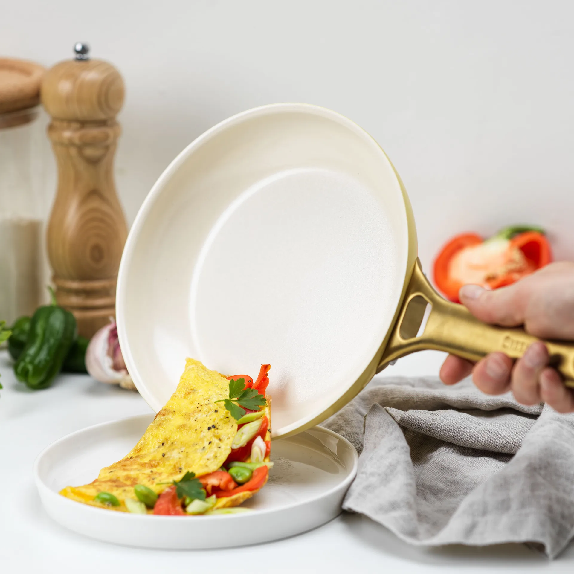 Conjunto de caçarola e frigideira Padova 10 peças, Sunshine yellow GreenPan