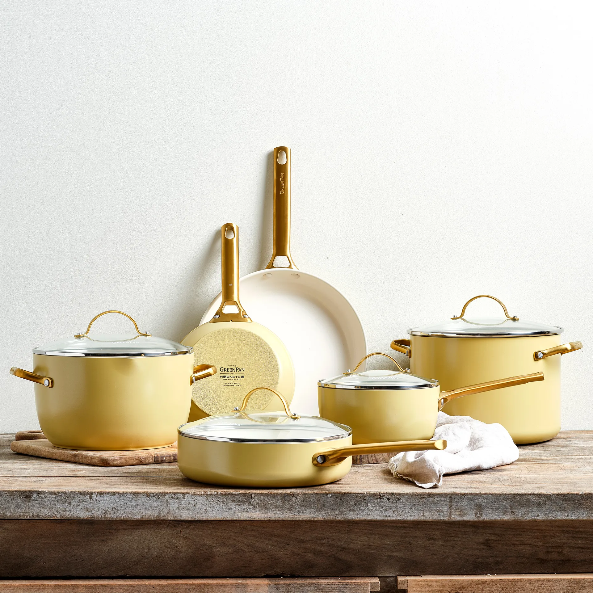 Conjunto de caçarola e frigideira Padova 10 peças, Sunshine yellow GreenPan