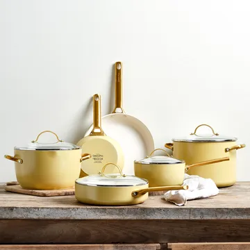 Conjunto de caçarola e frigideira Padova 10 peças - Sunshine yellow - GreenPan