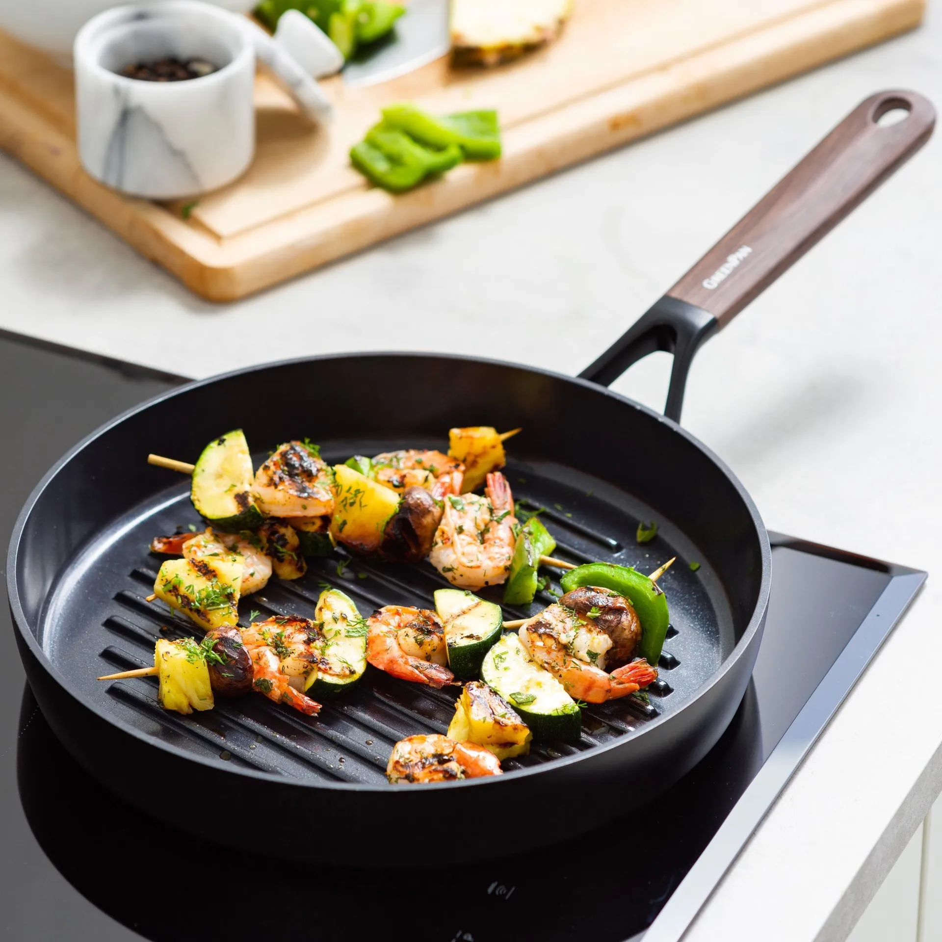 Frigideira de grelhar Eco Smartshape 28 cm, Dark wood GreenPan