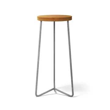 Banqueta V-1 - Teca-estrutura em aço galvanizado à quente, 63 cm - Grythyttan Stålmöbler
