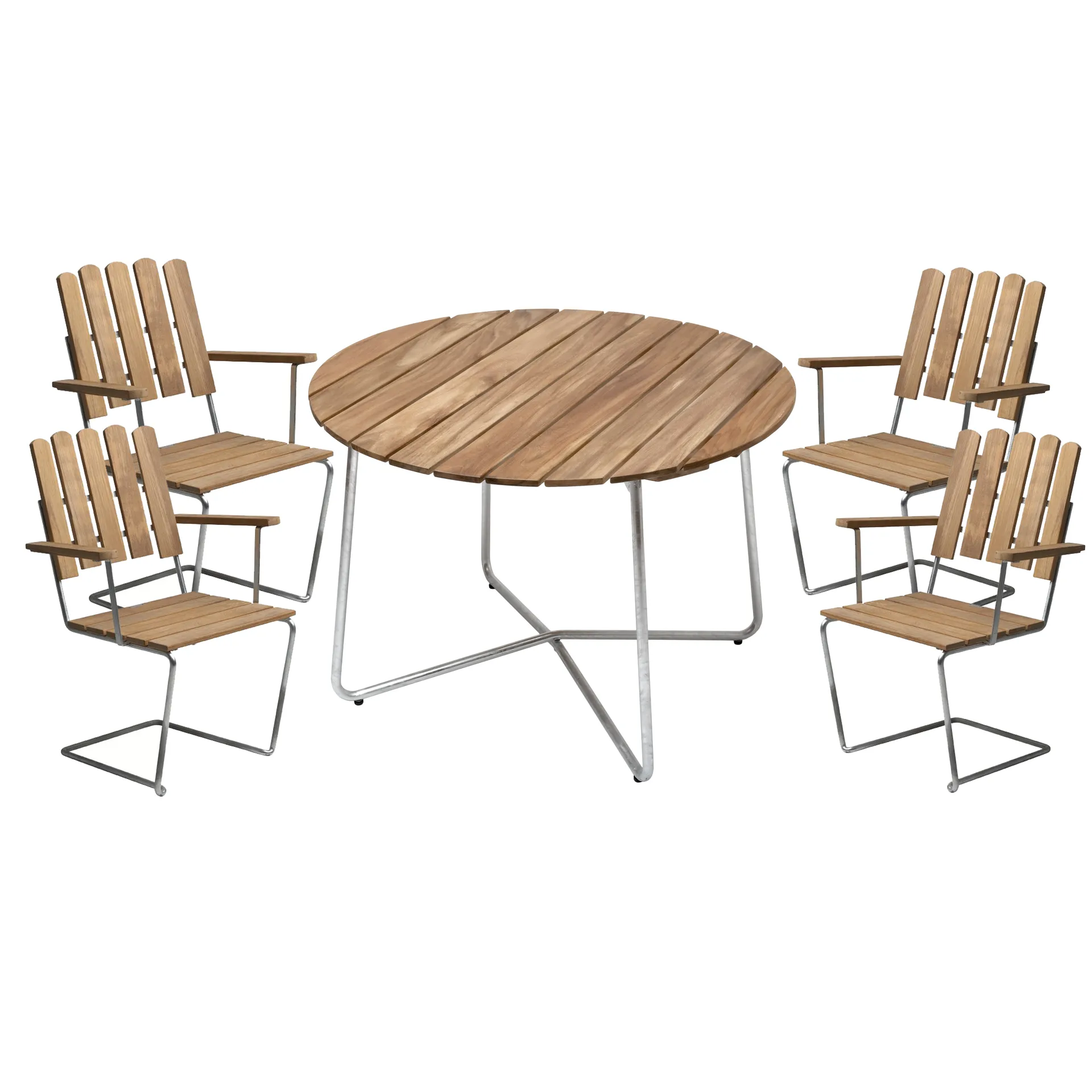 Conjunto Sala de Jantar Grythyttan ø100 cm - teca,  Grythyttan Stålmöbler