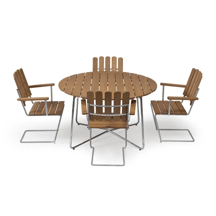 Conjunto Sala de Jantar Grythyttan ø120 cm - teca - Grythyttan Stålmöbler