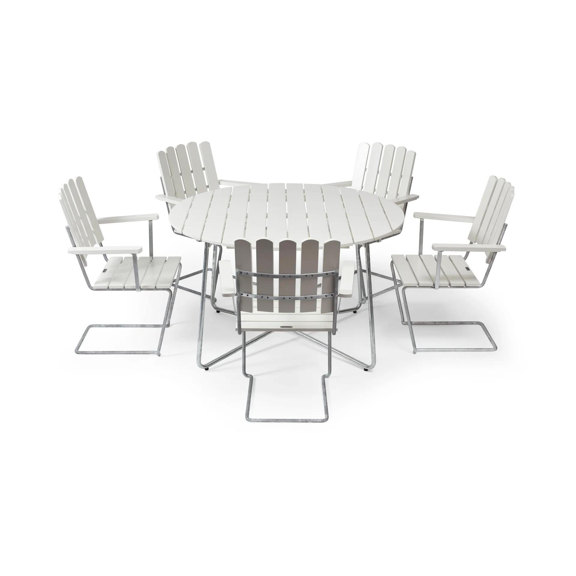 Conjunto Sala de Jantar Grythyttan branco 9A Ø120cm + 5 unidades A2,  Grythyttan Stålmöbler
