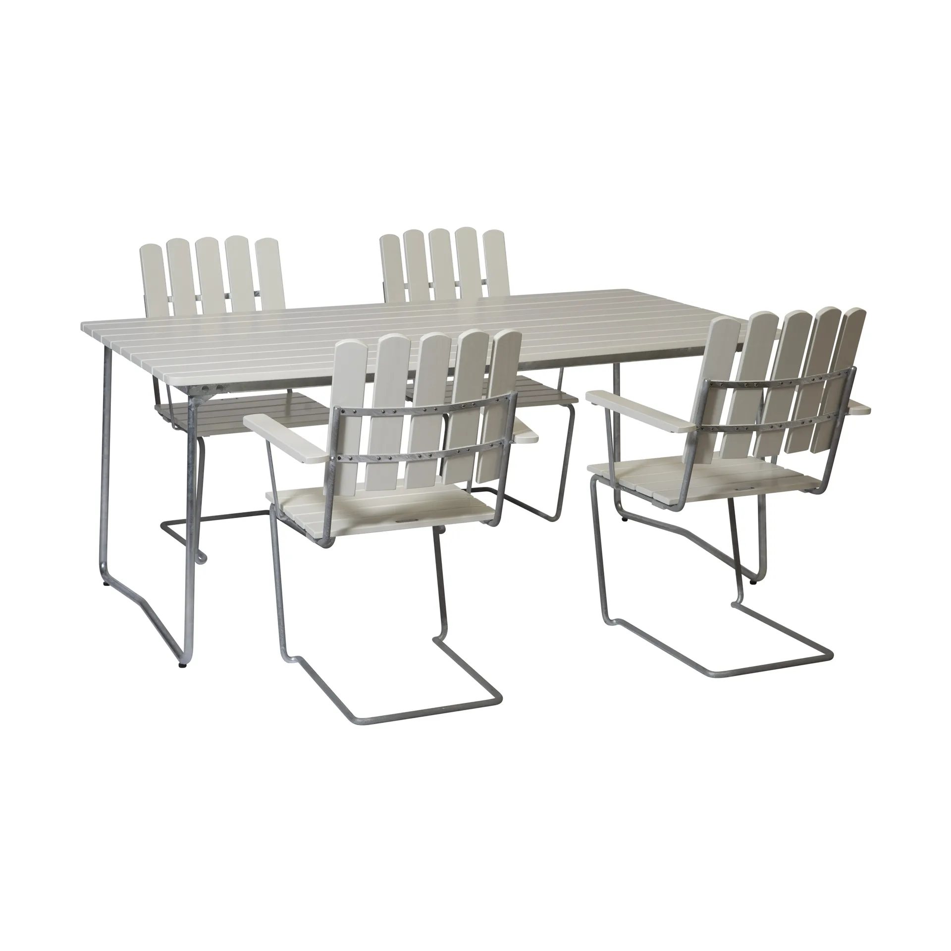 Conjunto Sala de Jantar Grythyttan branco B31 170 cm + 4 cadeiras A2 Grythyttan Stålmöbler