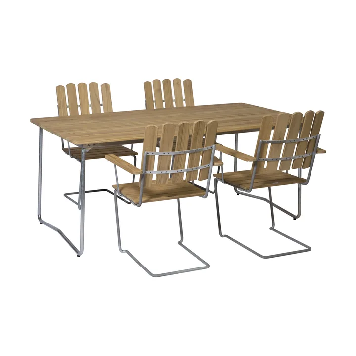 Conjunto Sala de Jantar Grythyttan carvalho B31 170cm + 4 cadeiras A2 - Grythyttan Stålmöbler