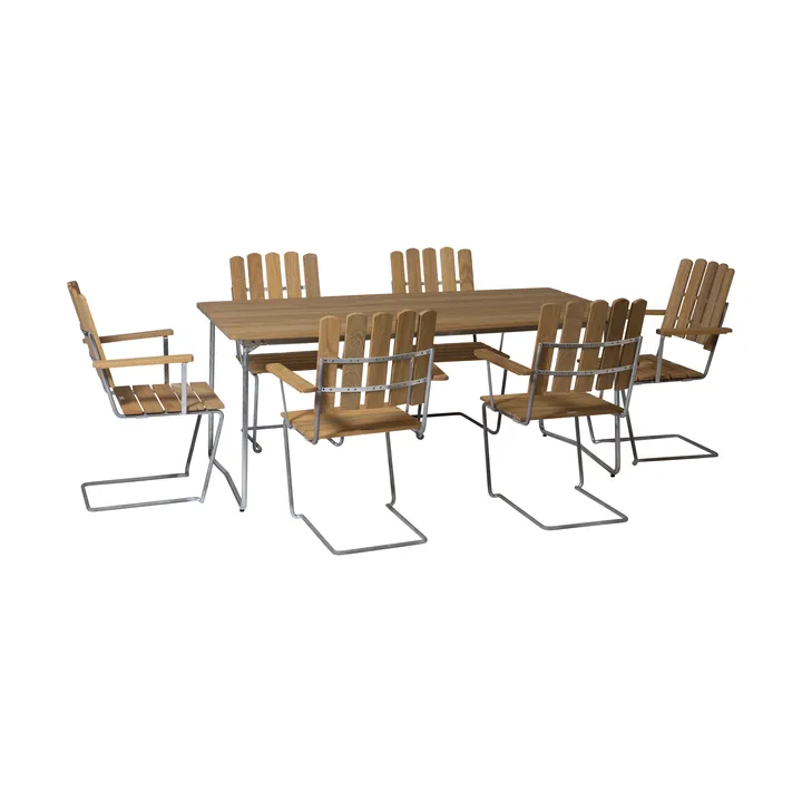 Conjunto Sala de Jantar Grythyttan carvalho B31 170cm + 6 A2 - Grythyttan Stålmöbler