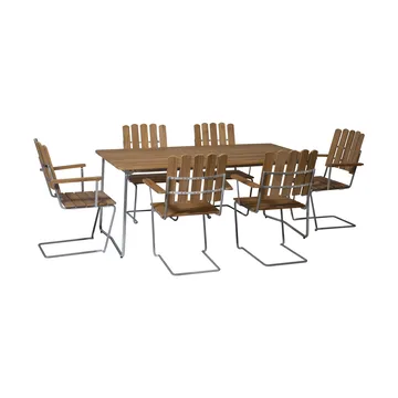 Conjunto Sala de Jantar Grythyttan teca B31 170cm + 6 A2 - Grythyttan Stålmöbler