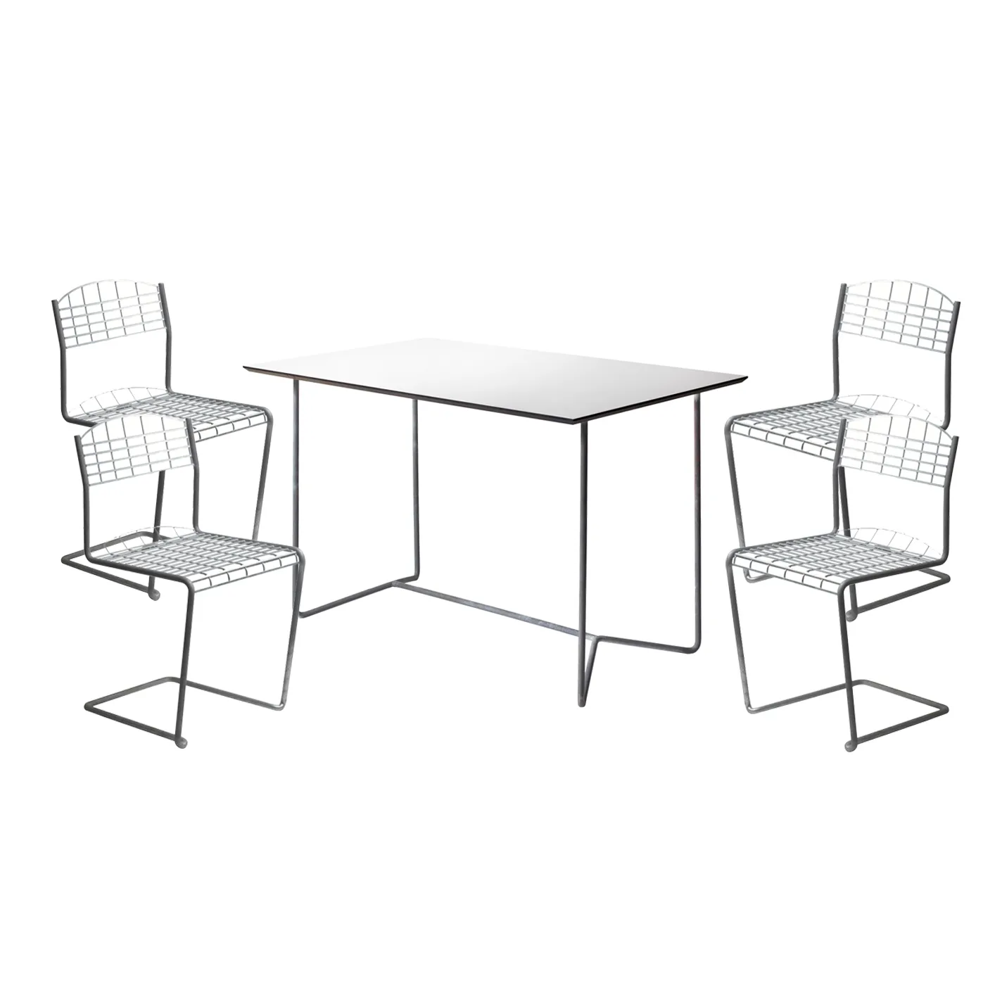 Conjunto Sala de Jantar High Tech - Mesa retangular,  Grythyttan Stålmöbler
