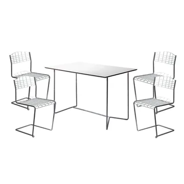 Conjunto Sala de Jantar High Tech - Mesa retangular - Grythyttan Stålmöbler