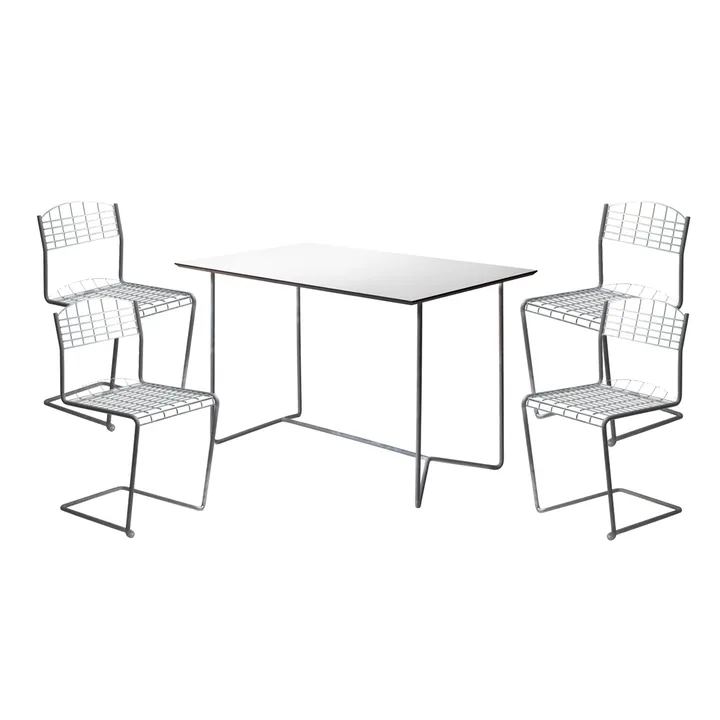 Conjunto Sala de Jantar High Tech - Mesa retangular - Grythyttan Stålmöbler