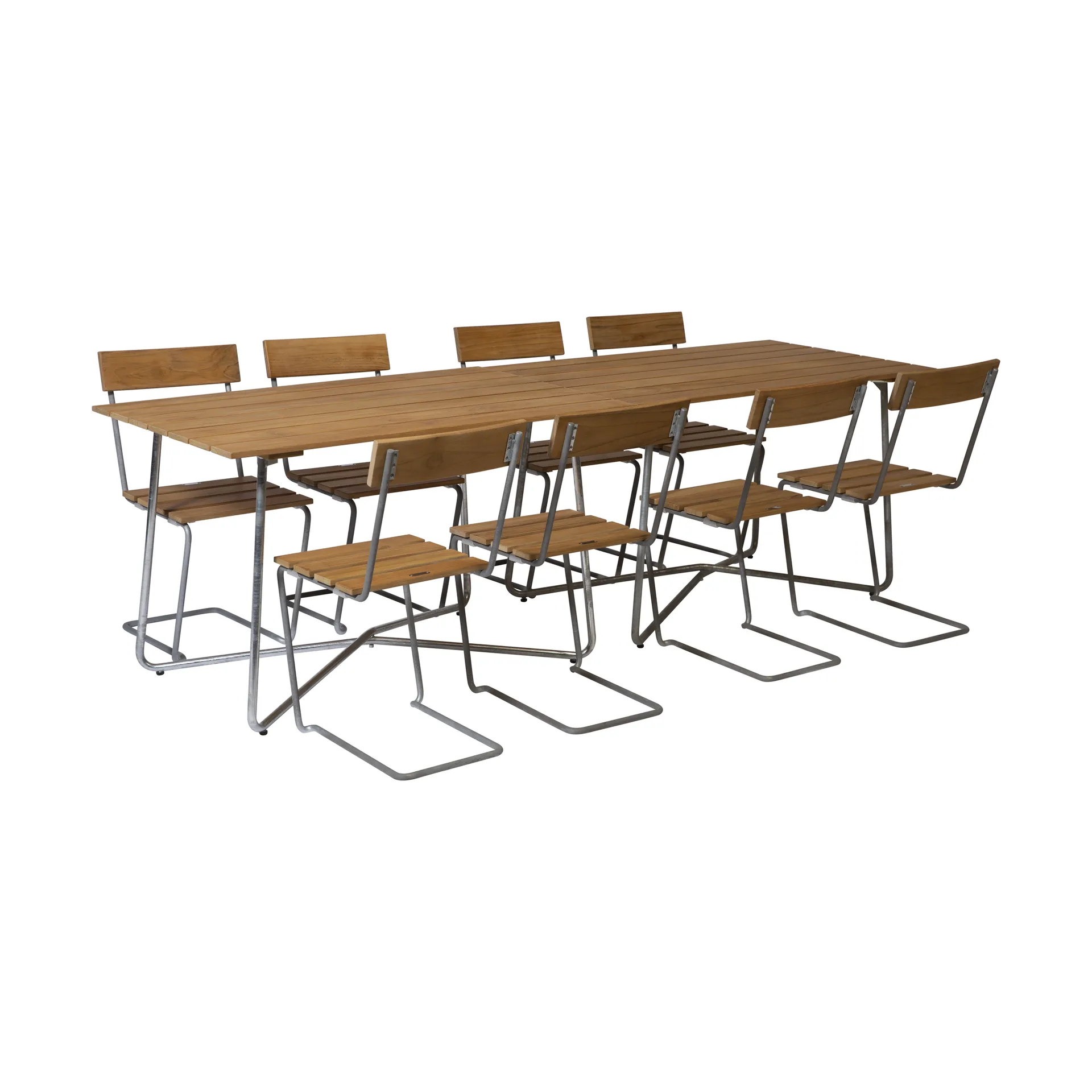Grythyttan conjunto de jantar 2 B25A + 8 cadeiras 1 de teca,  Grythyttan Stålmöbler