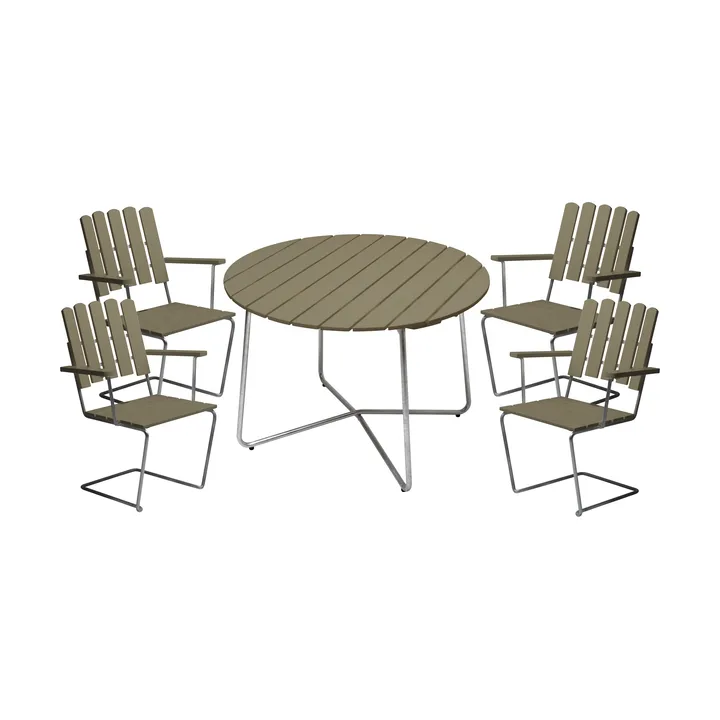 Grythyttan conjunto de jantar 9A 100 + 4 cadeiras A2 verde claro - Grythyttan Stålmöbler