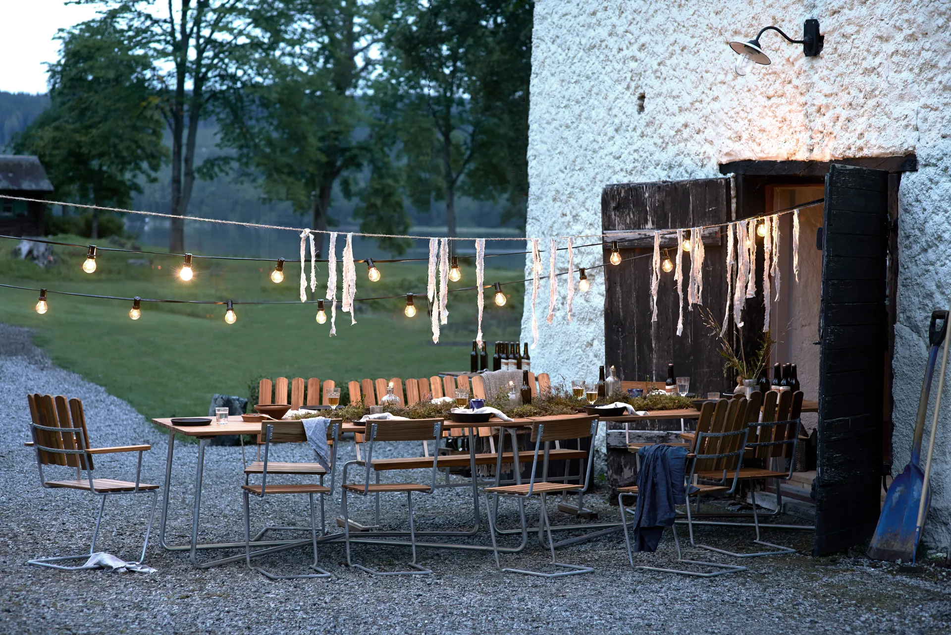 Grythyttan conjunto de jantar B25A + 2 cadeiras 1 + banco 8 de teca Grythyttan Stålmöbler