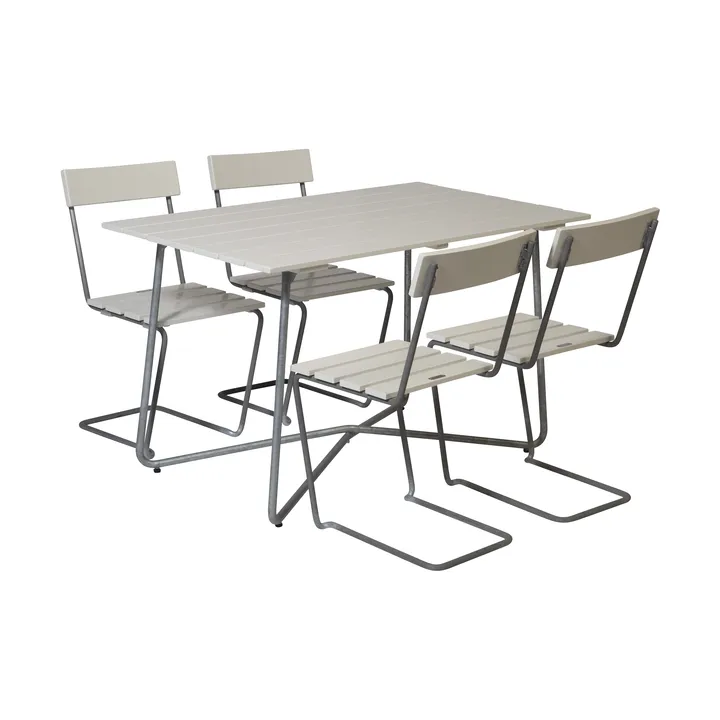 Grythyttan conjunto de jantar B25A + 4 cadeiras 1 de carvalho lacado a branco - Grythyttan Stålmöbler