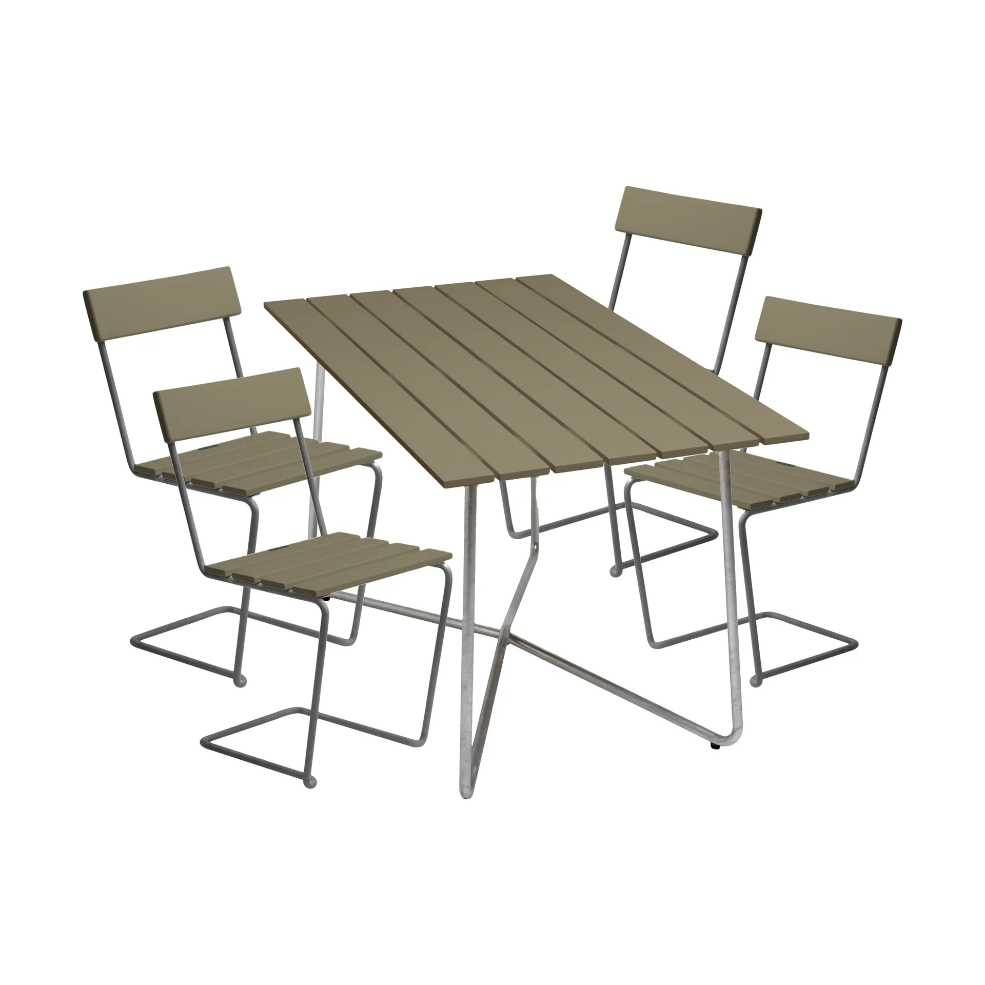 Grythyttan conjunto de jantar B25A + 4 cadeiras 1 de verde claro,  Grythyttan Stålmöbler