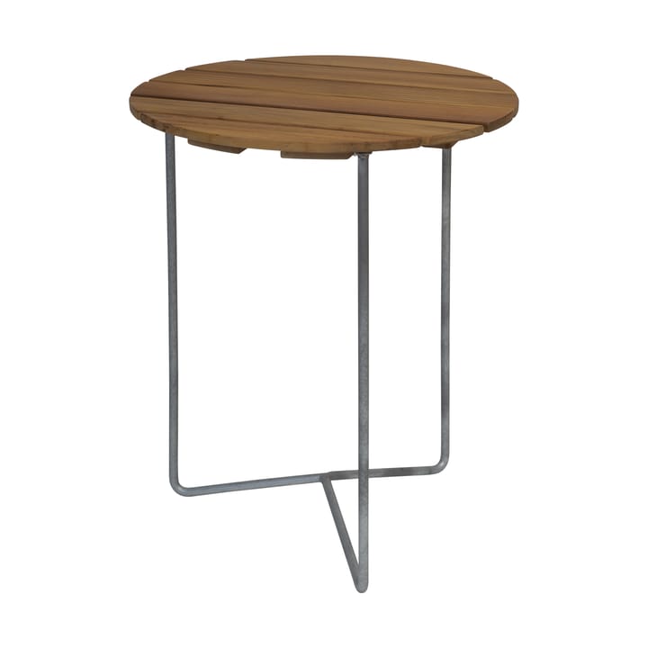 Mesa 6B Ø60 cm - Teca não tratada - pés galvanizados - Grythyttan Stålmöbler