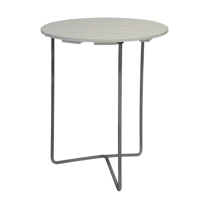 Mesa 6B - Carvalho laqueado branco - pés galvanizados, Ø60 cm - Grythyttan Stålmöbler