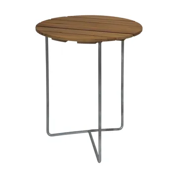 Mesa 6B - Teca não tratada - pés galvanizados, Ø60 cm - Grythyttan Stålmöbler