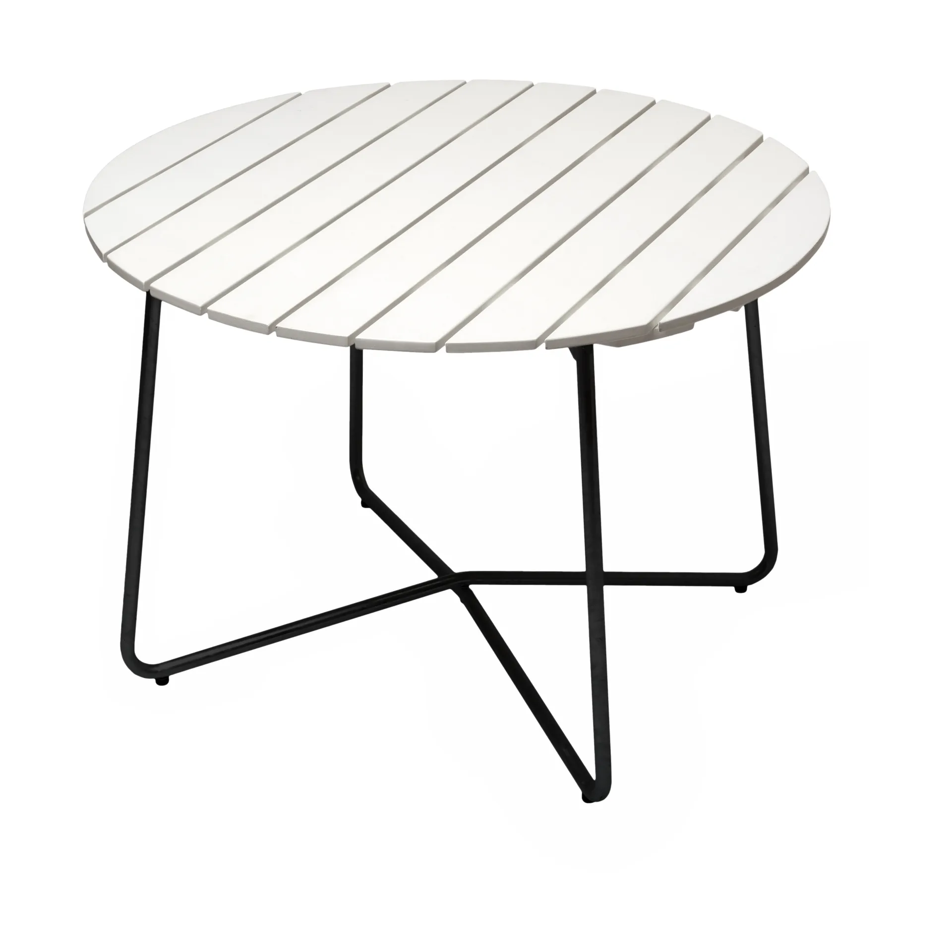 Mesa de jantar 9A, Carvalho laqueado branco-preto, Ø100 cm Grythyttan Stålmöbler