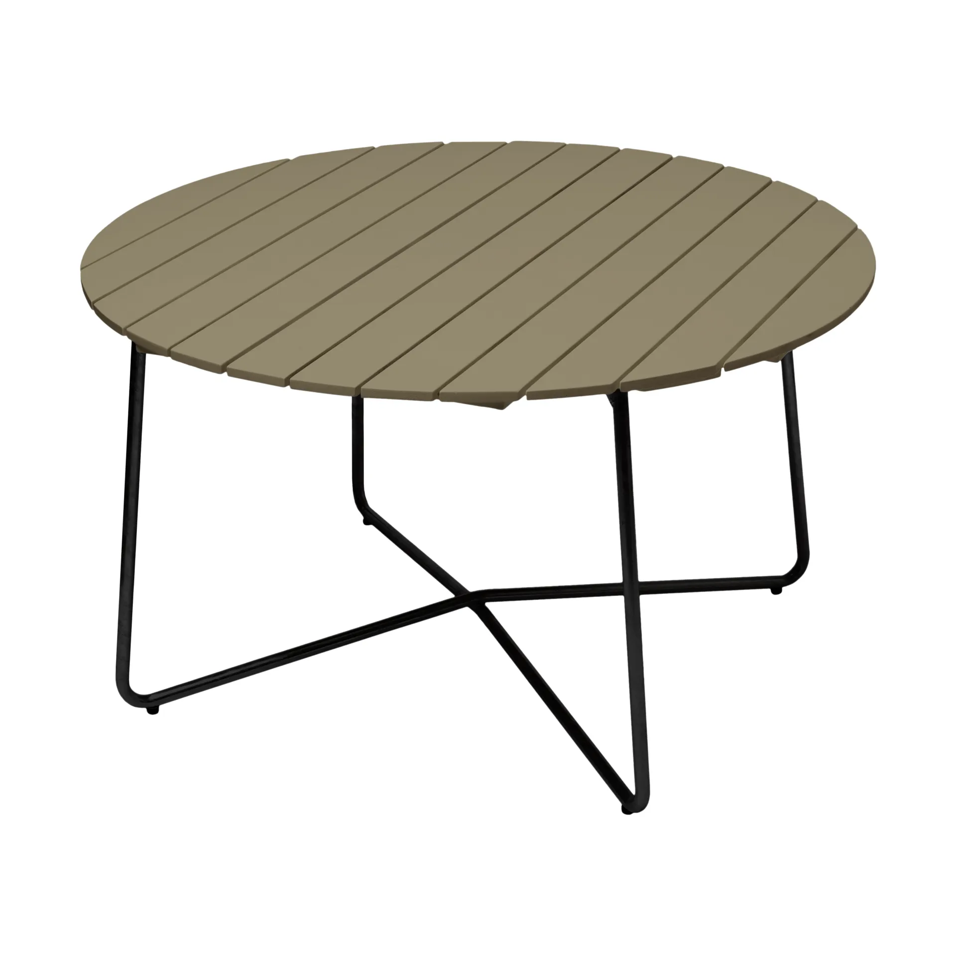 Mesa de jantar 9A, Verde claro carvalho-preto, Ø120 cm Grythyttan Stålmöbler