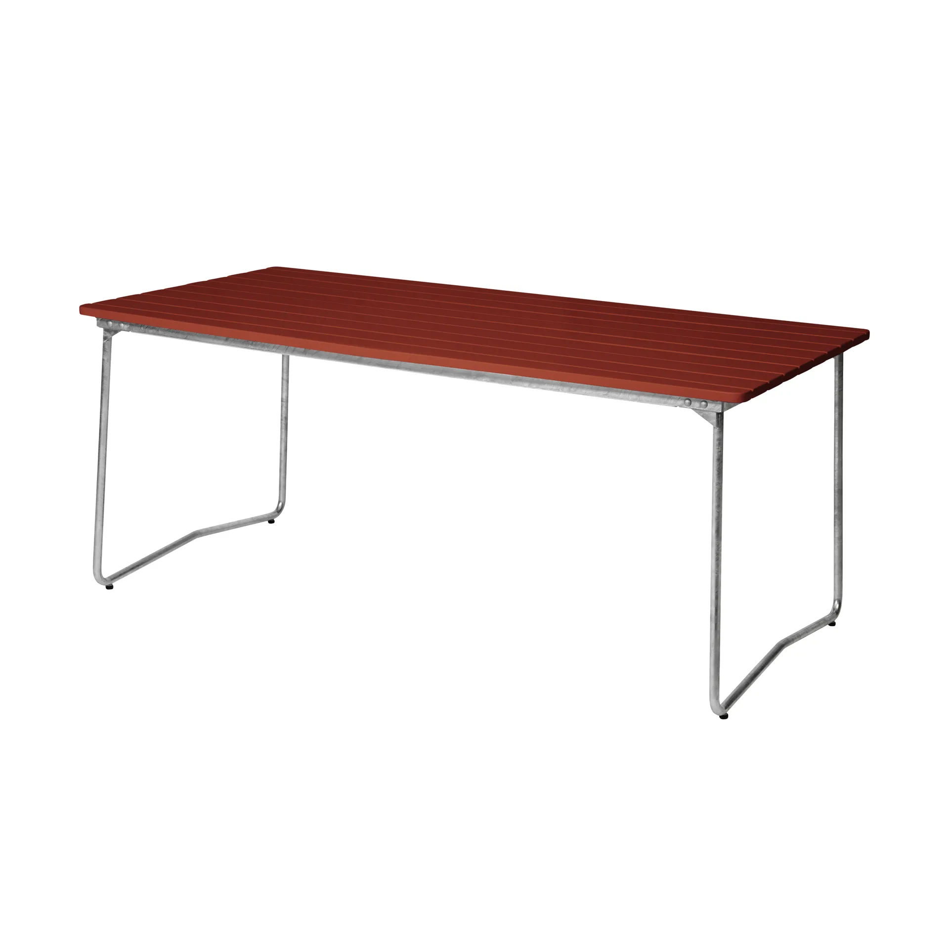 Mesa de jantar B31, 170x92 cm, carvalho vermelho-escuro lacado-aço galvanizado Grythyttan Stålmöbler