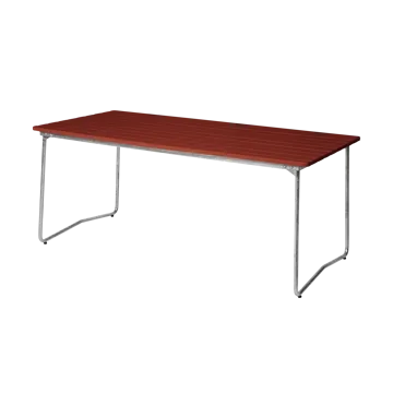 Mesa de jantar B31 - 170x92 cm, carvalho vermelho-escuro lacado-aço galvanizado - Grythyttan Stålmöbler