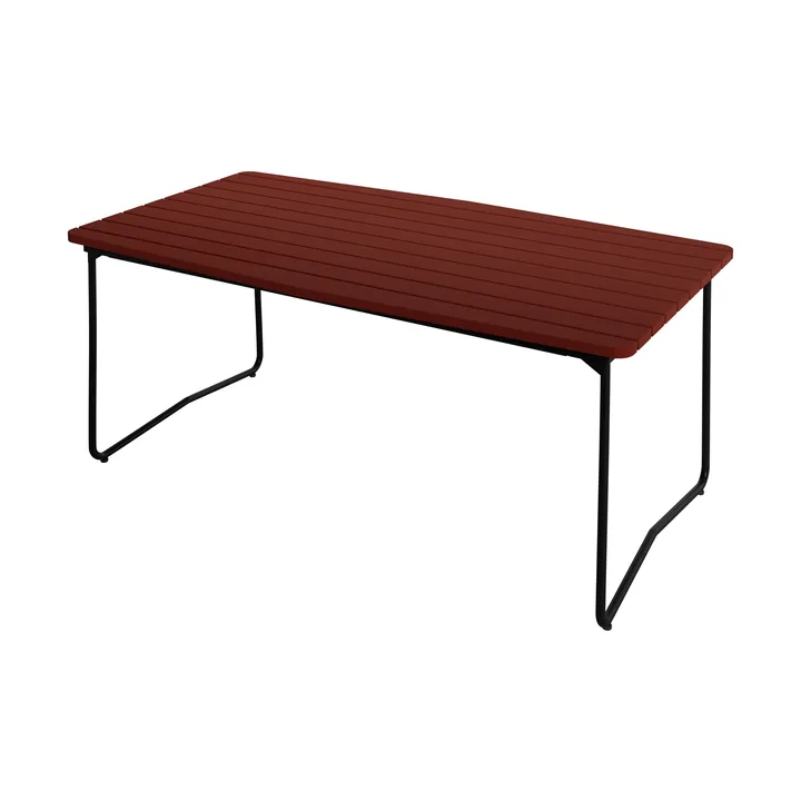 Mesa de jantar B31 - Carvalho lacado vermelho escuro – estrutura em aço preto, 170x92 cm - Grythyttan Stålmöbler