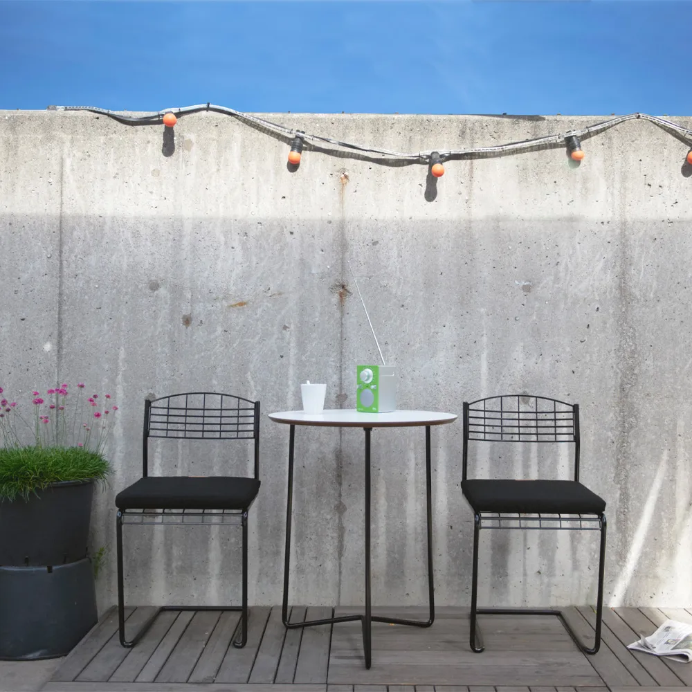 Mesa High Tech, Branco-estrutura preta, Ø60 cm Grythyttan Stålmöbler
