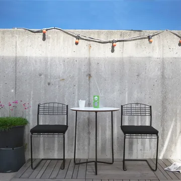 Mesa High Tech - Branco-estrutura preta, Ø60 cm - Grythyttan Stålmöbler