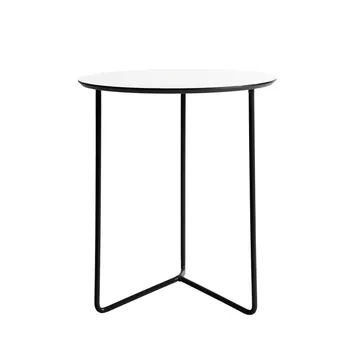Mesa High Tech - Branco-estrutura preta, Ø60 cm - Grythyttan Stålmöbler