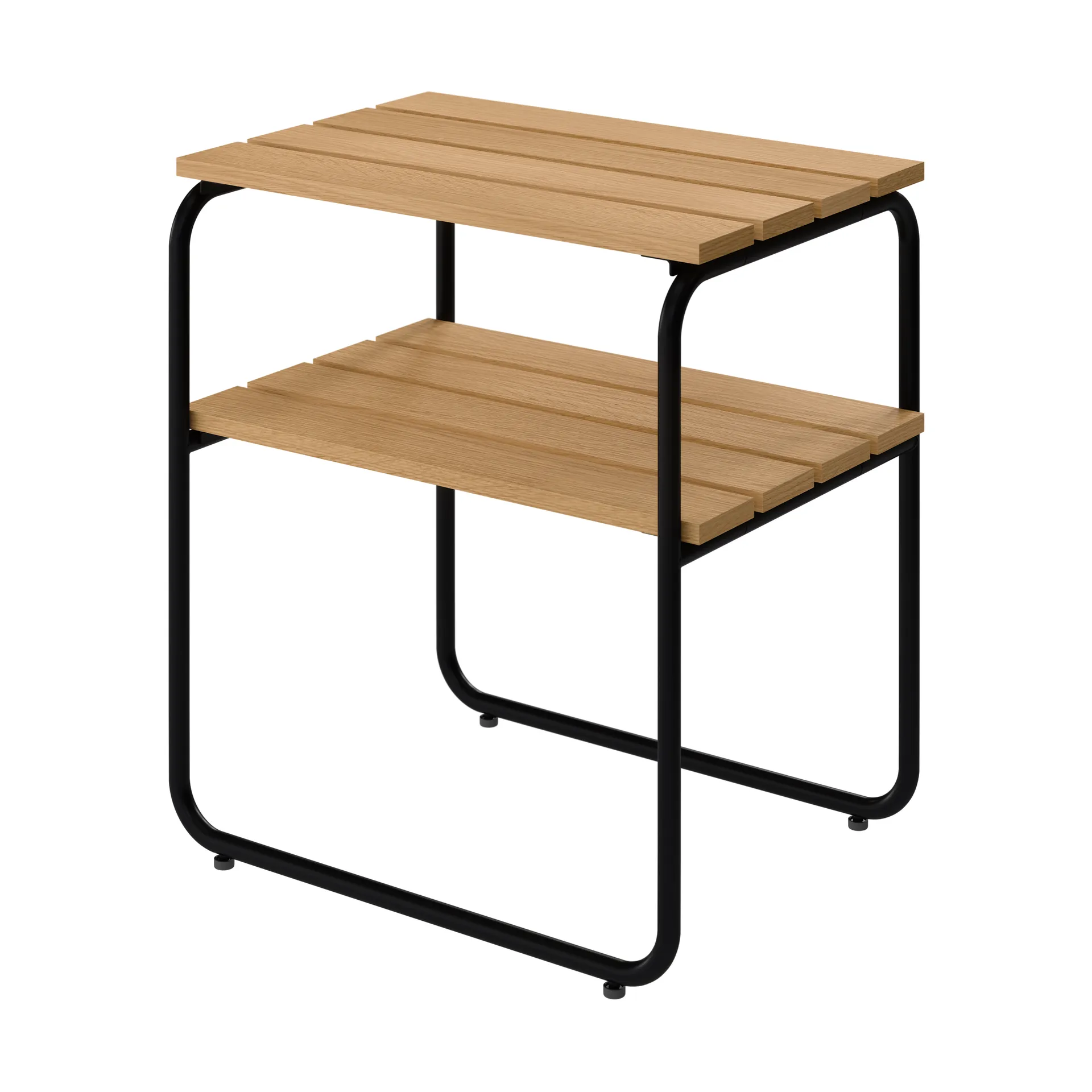Mesa lateral L45, Carvalho oleado – estrutura em aço preto, 45x32 cm Grythyttan Stålmöbler