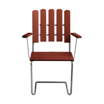 Poltrona A2 - Carvalho envernizado em vermelho escuro–estrutura galvanizada a quente - Grythyttan Stålmöbler