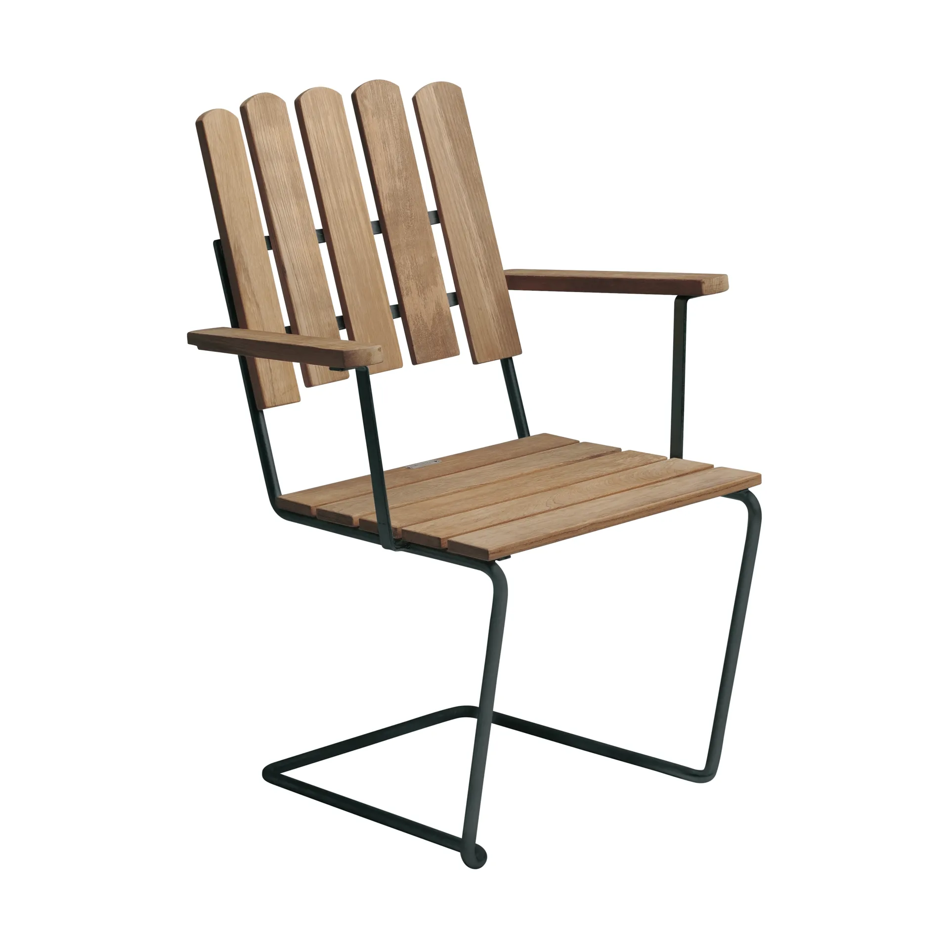 Poltrona A2, Teca não tratada-preto Grythyttan Stålmöbler