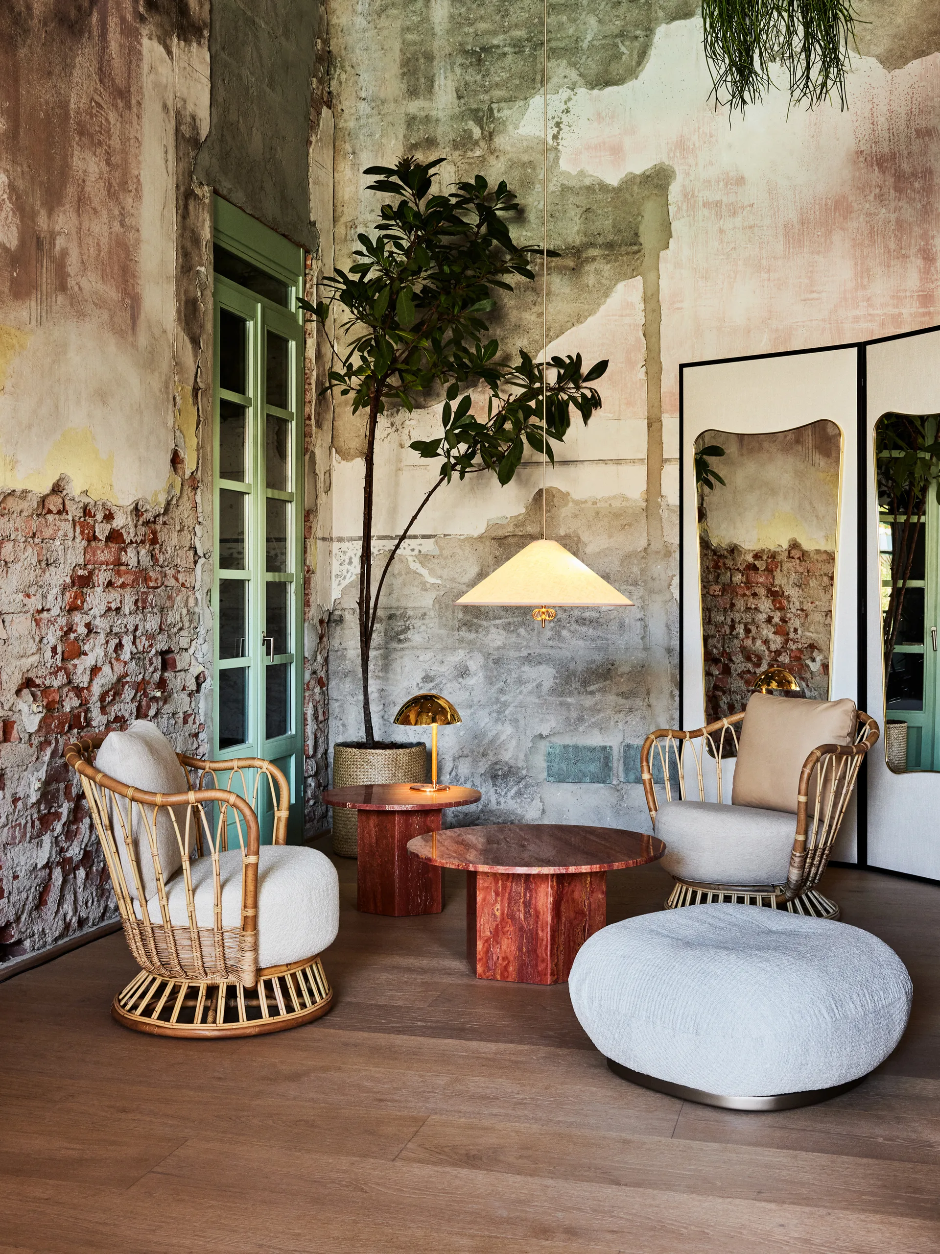 1967 Candeeiro de teto , Latão-lona  GUBI