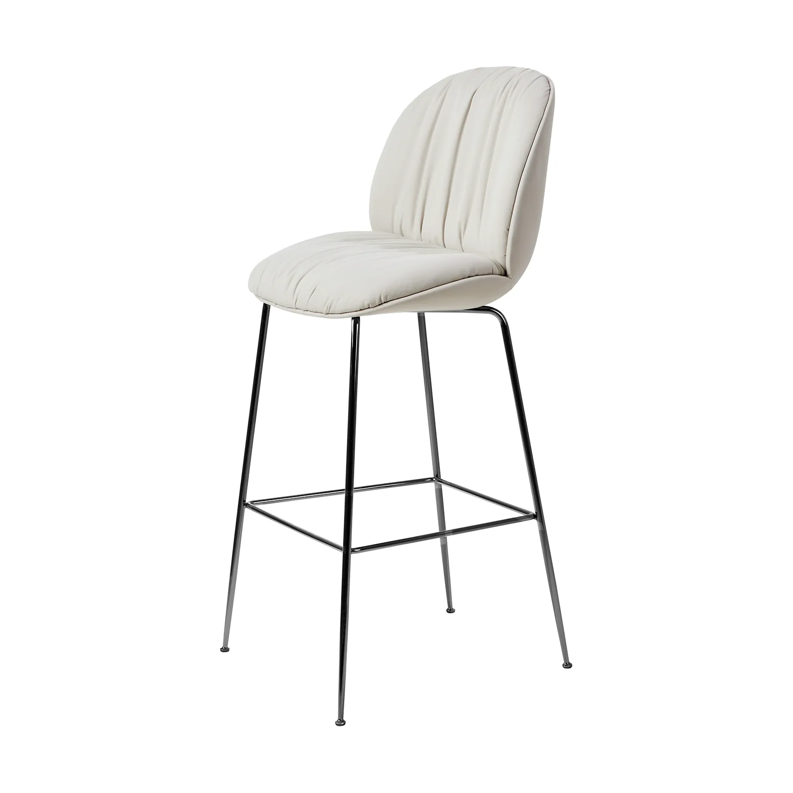 Beetle Soft banco de bar 75 cm totalmente revestida, Reales Gubi 001-preto cromado GUBI