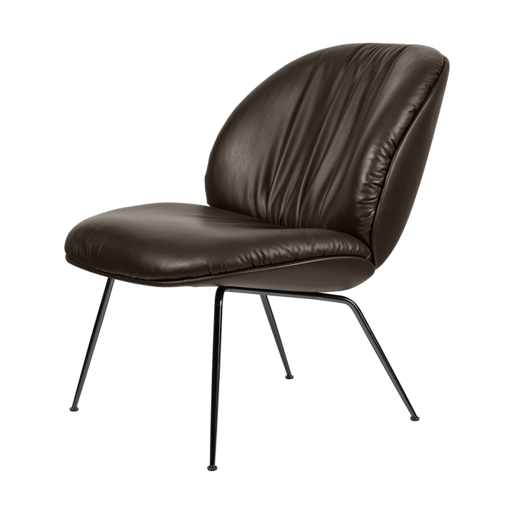Beetle Soft poltrona totalmente revestida - Couro liso Gubi Coffee-preto fosco - GUBI