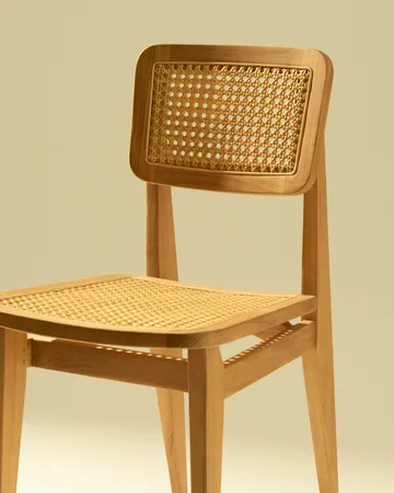 Cadeira C-chair Outdoor - All french cane-natural teak - GUBI