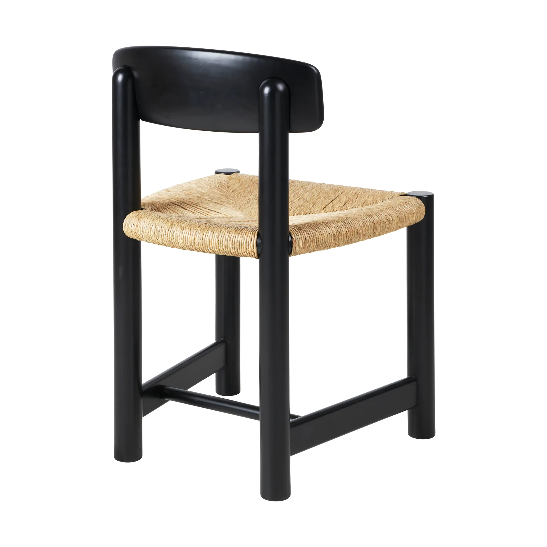 Cadeira Daumiller Side Chair, Natural Rush-brown/black pine GUBI