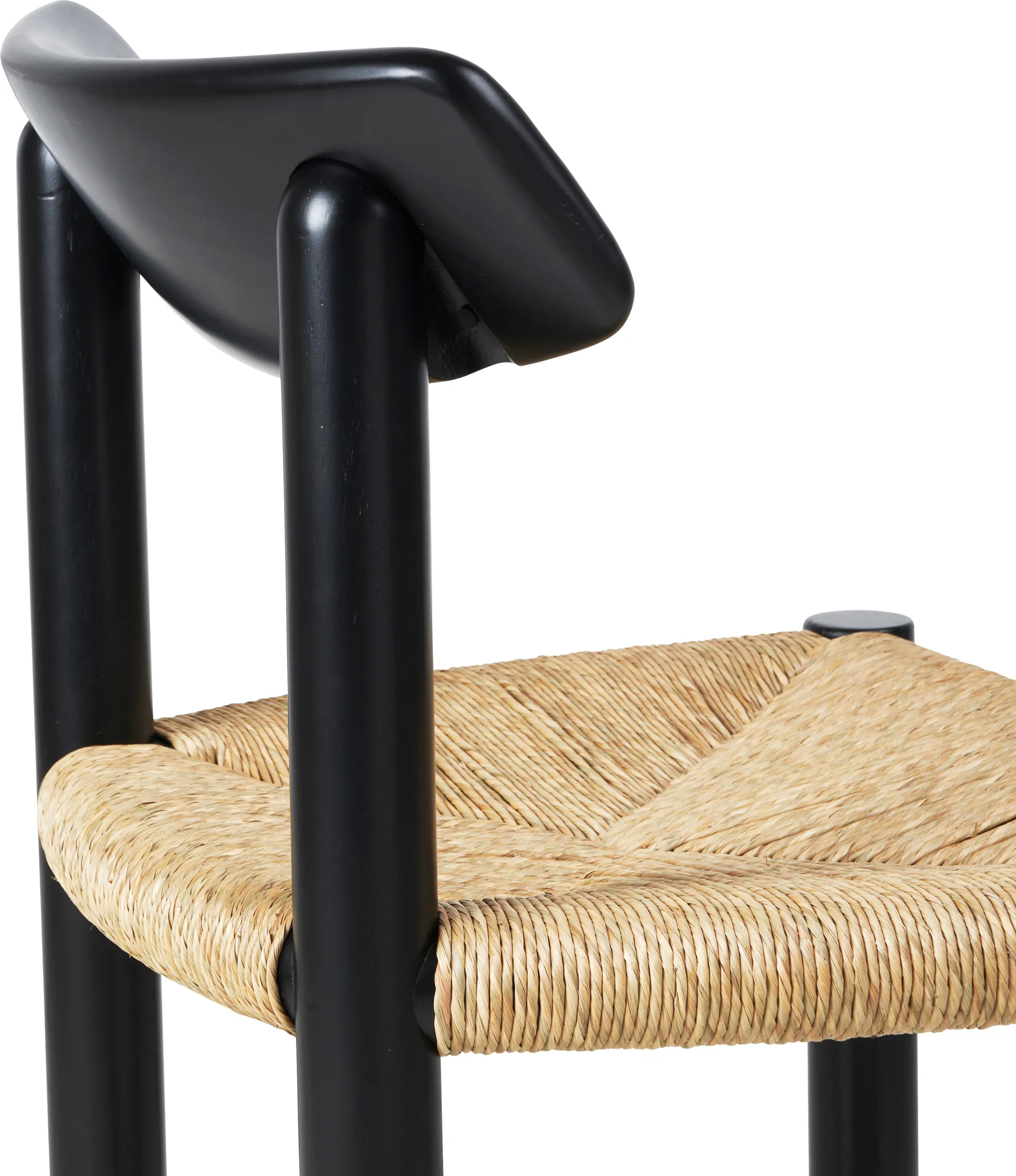 Cadeira Daumiller Side Chair, Natural Rush-brown/black pine GUBI