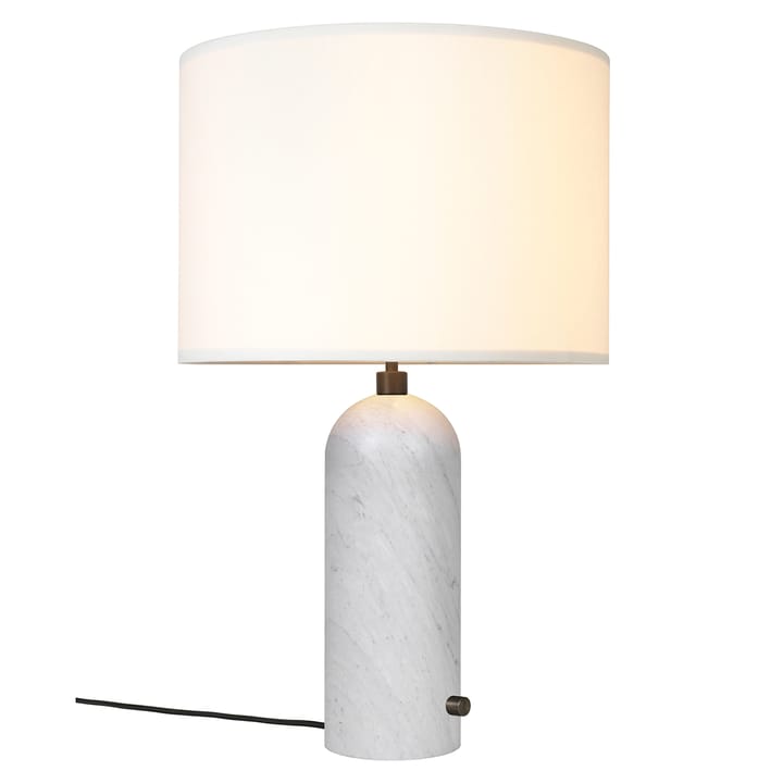 Candeeiro de mesa Gravity L, branco-mármore branco GUBI