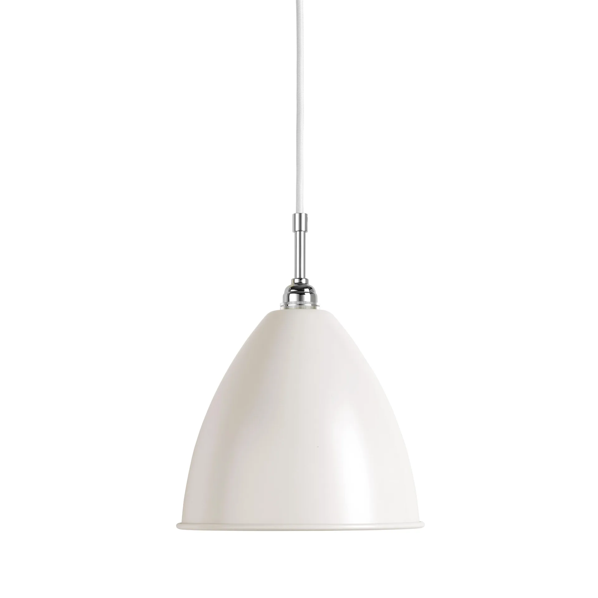 Candeeiro suspenso Bestlite BL9M, branco mate-cromado GUBI
