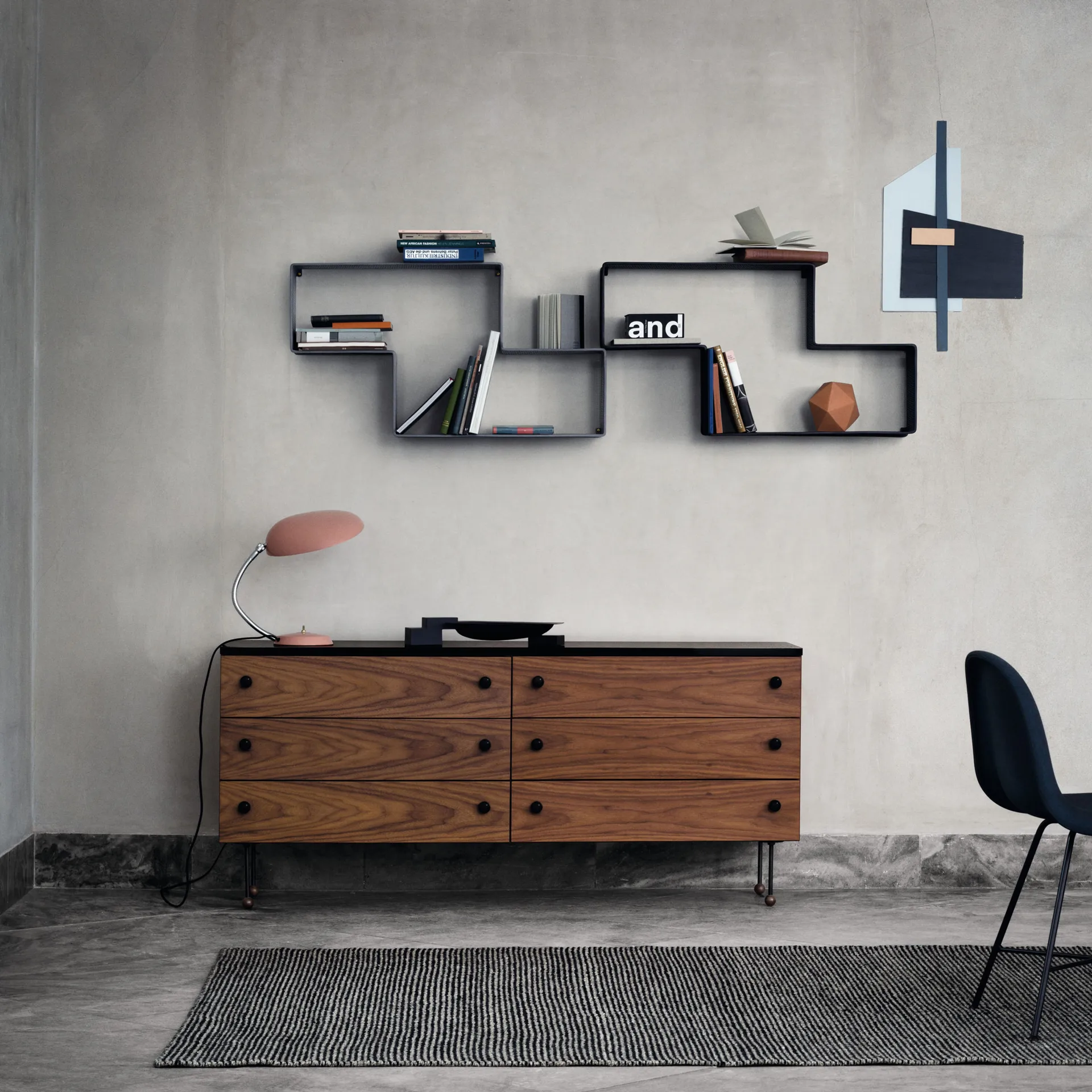 Cômoda Dresser 62, Nogueira americana, 6 gavetas GUBI