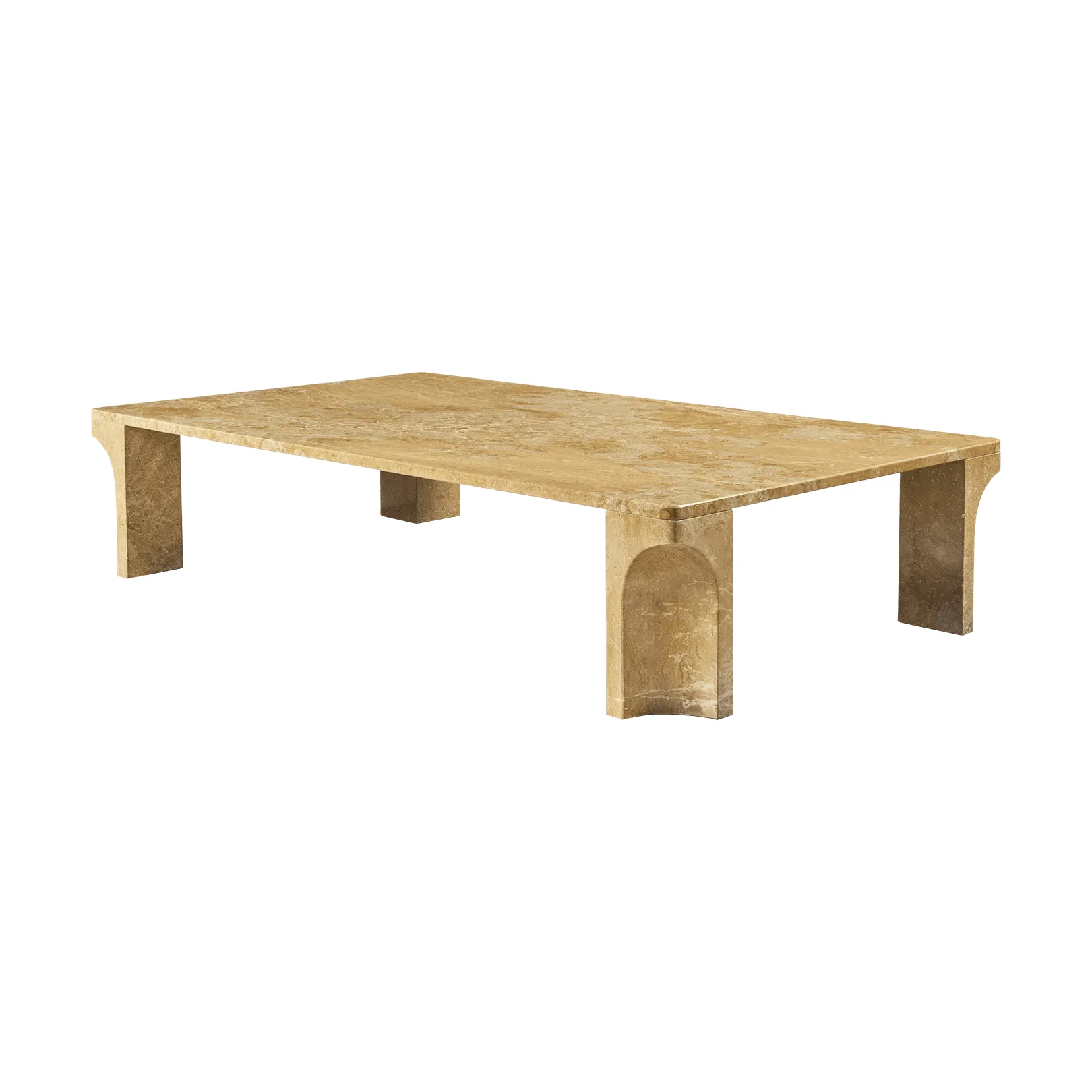 Doric mesa de centro, Honey Amber mármore, 140x80 cm GUBI