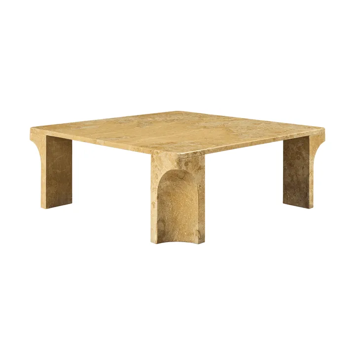 Doric mesa de centro - Honey Amber mármore, 80x80 cm - GUBI